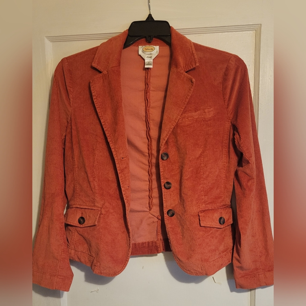 Talbots Corduroy Blazer - Rich Orange Sz 6